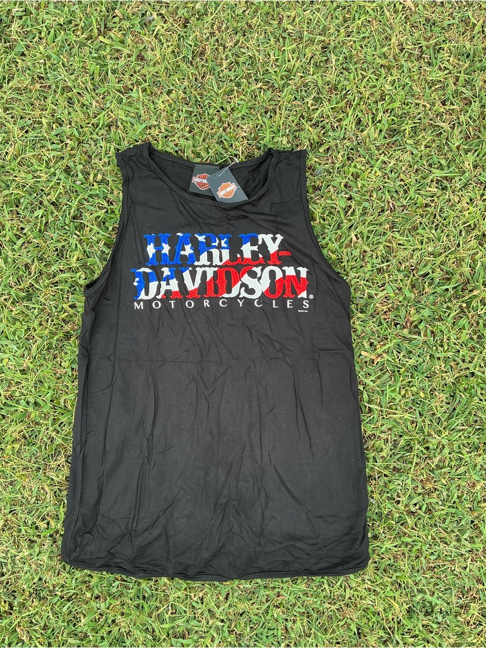 Harley-Davidson Black Tank with Red, White & Blue Logo